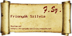 Frisnyák Szilvia névjegykártya