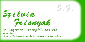 szilvia frisnyak business card